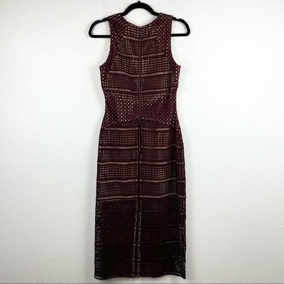 KEEPSAKE Sweet Nothing Burgundy Lace Midi Dress, Size Small - Picture 6 of 9